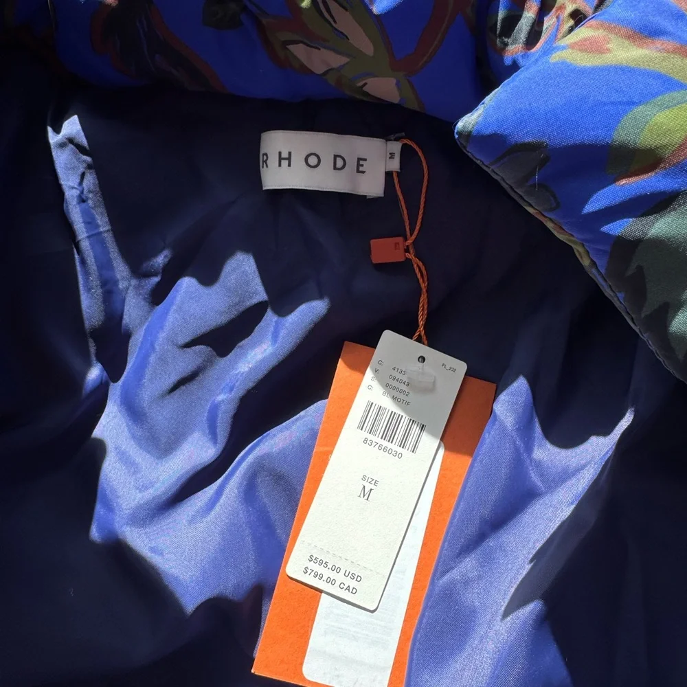 RHODE Dolly Printed Puffer Coat- Blue - Picture 5 of 6